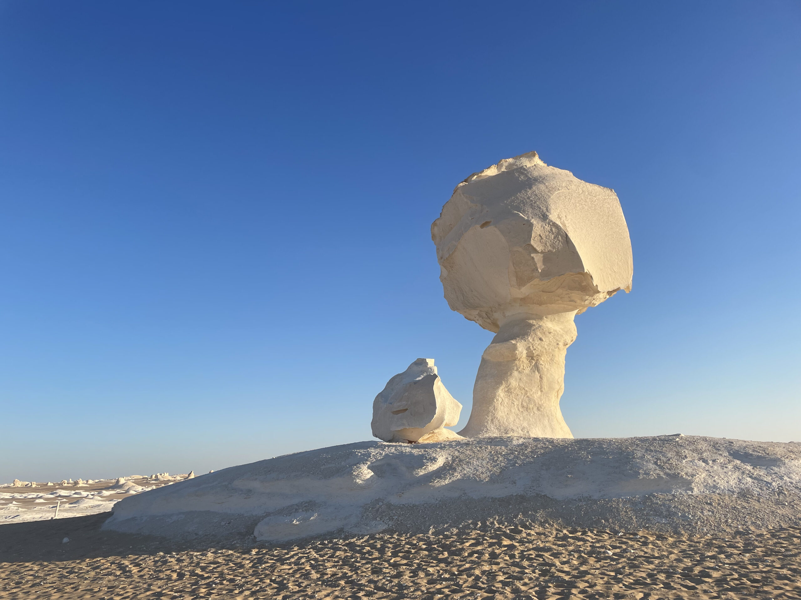 Rock formation in the White Desert In Egypt