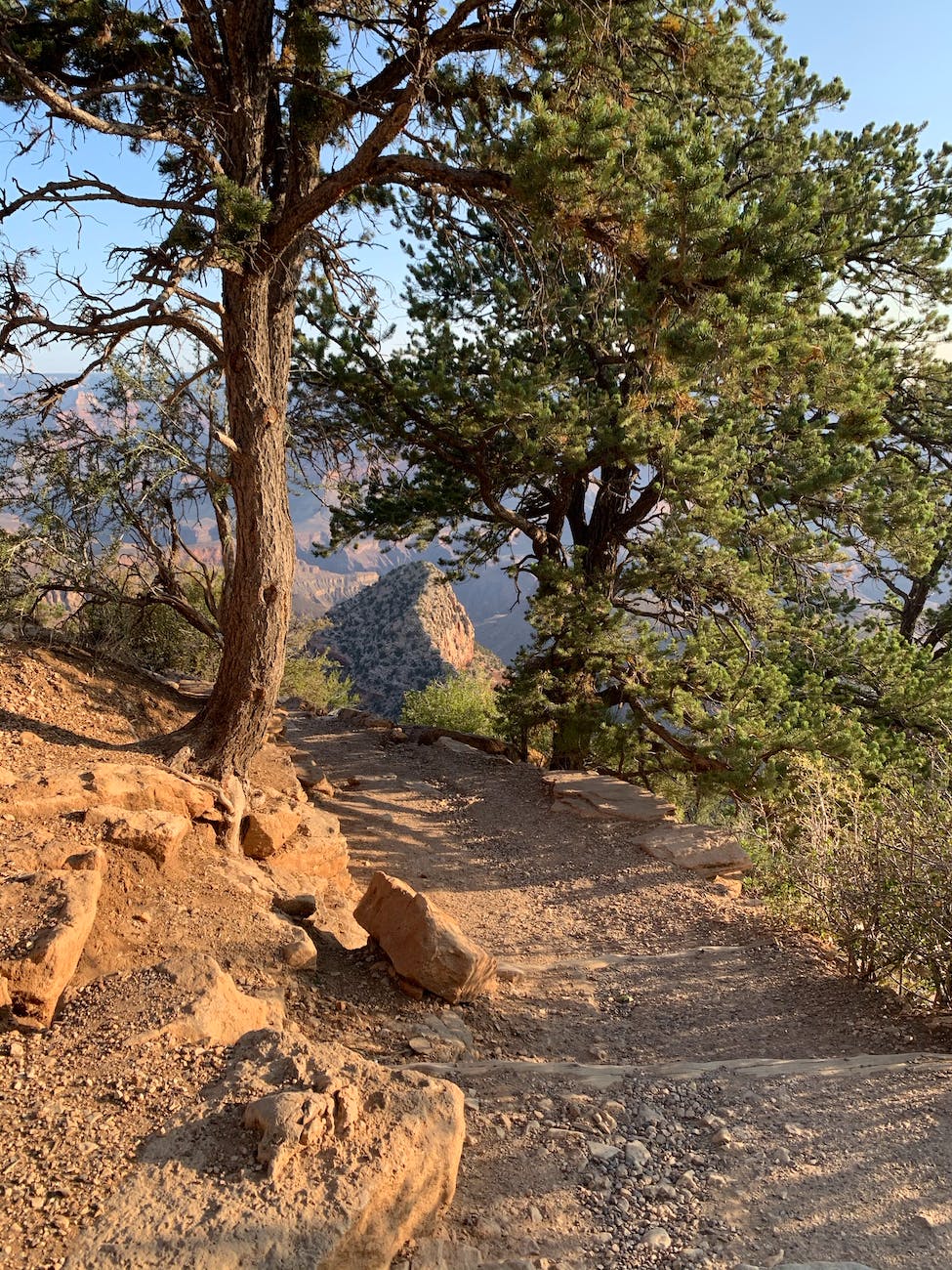 a trail in mountains