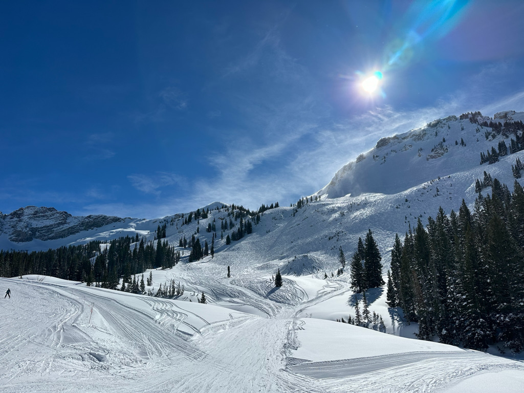 ski slope and mountains in Alta, Utah