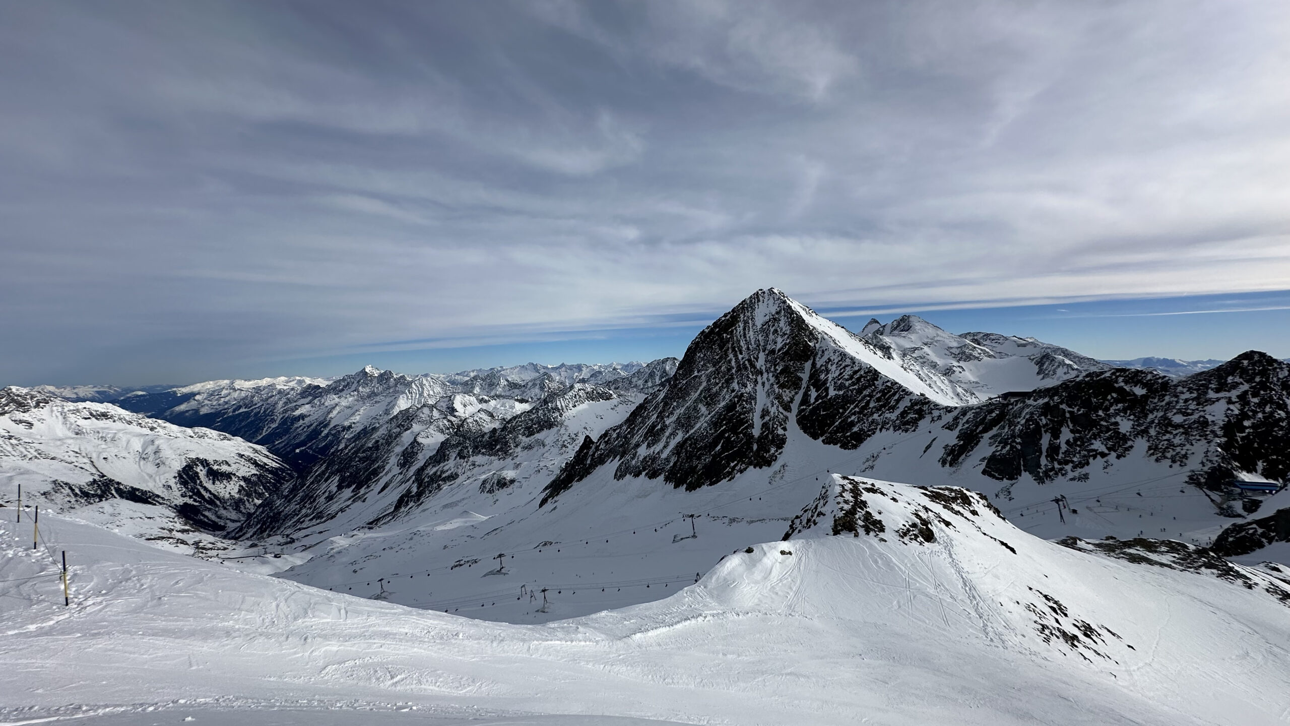 snow-capped peaks in Stubai Glacier