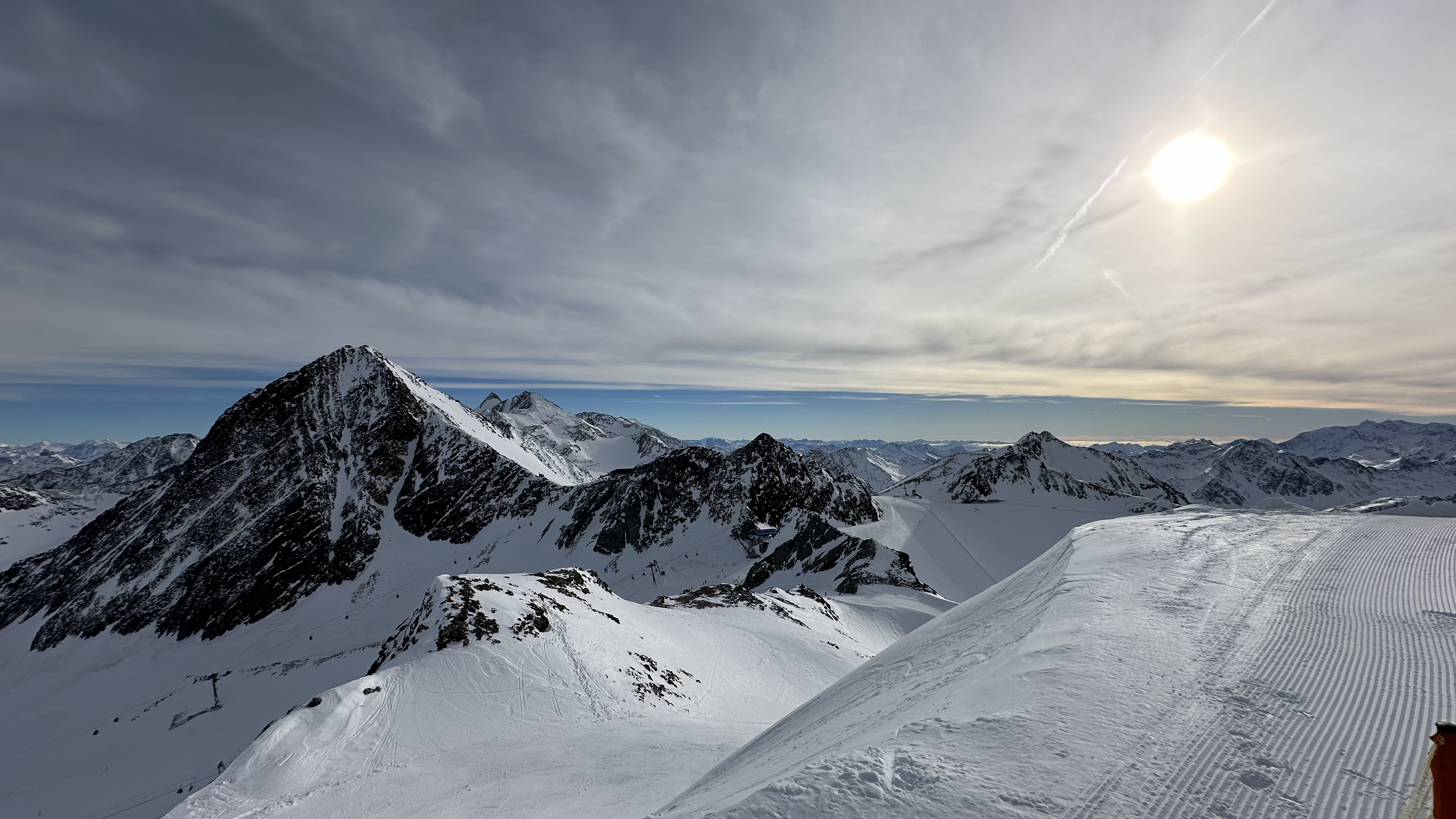 snow-capped peaks in Stubai Glacier