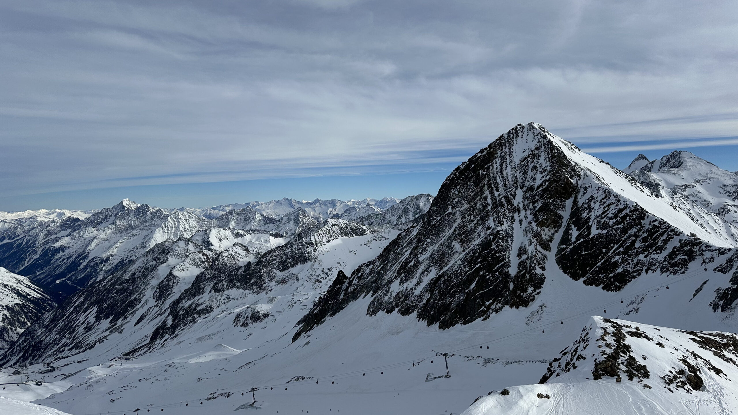 snow-capped peaks in Stubai Glacier