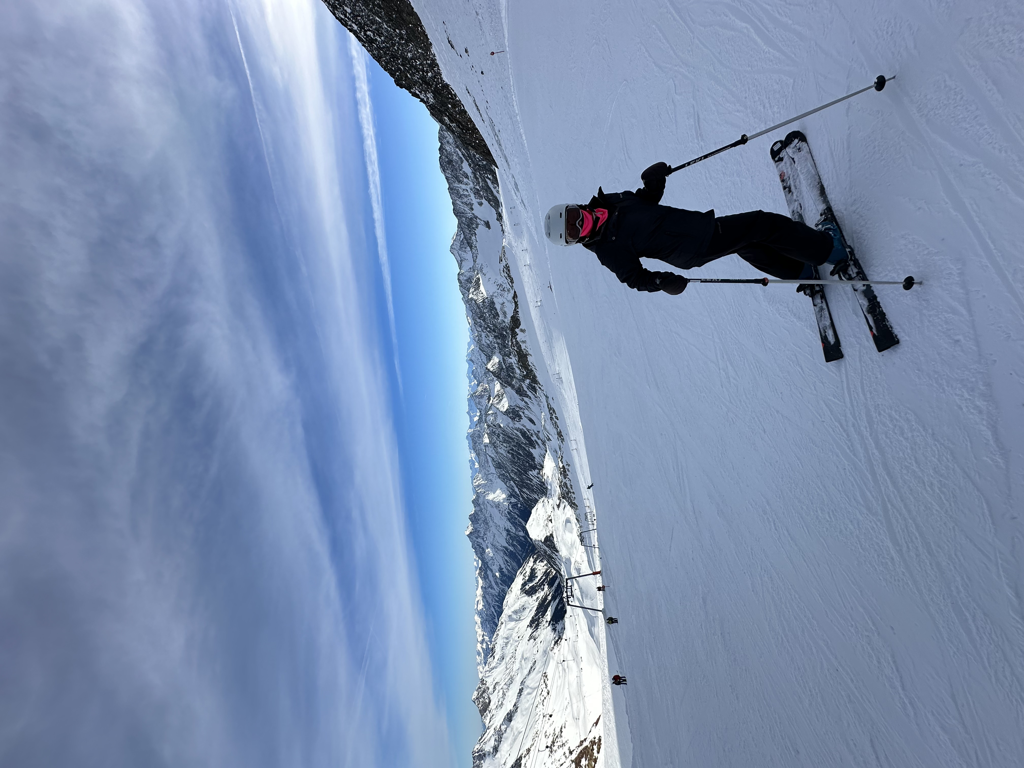 girl on ski slope in Stubai Glacier