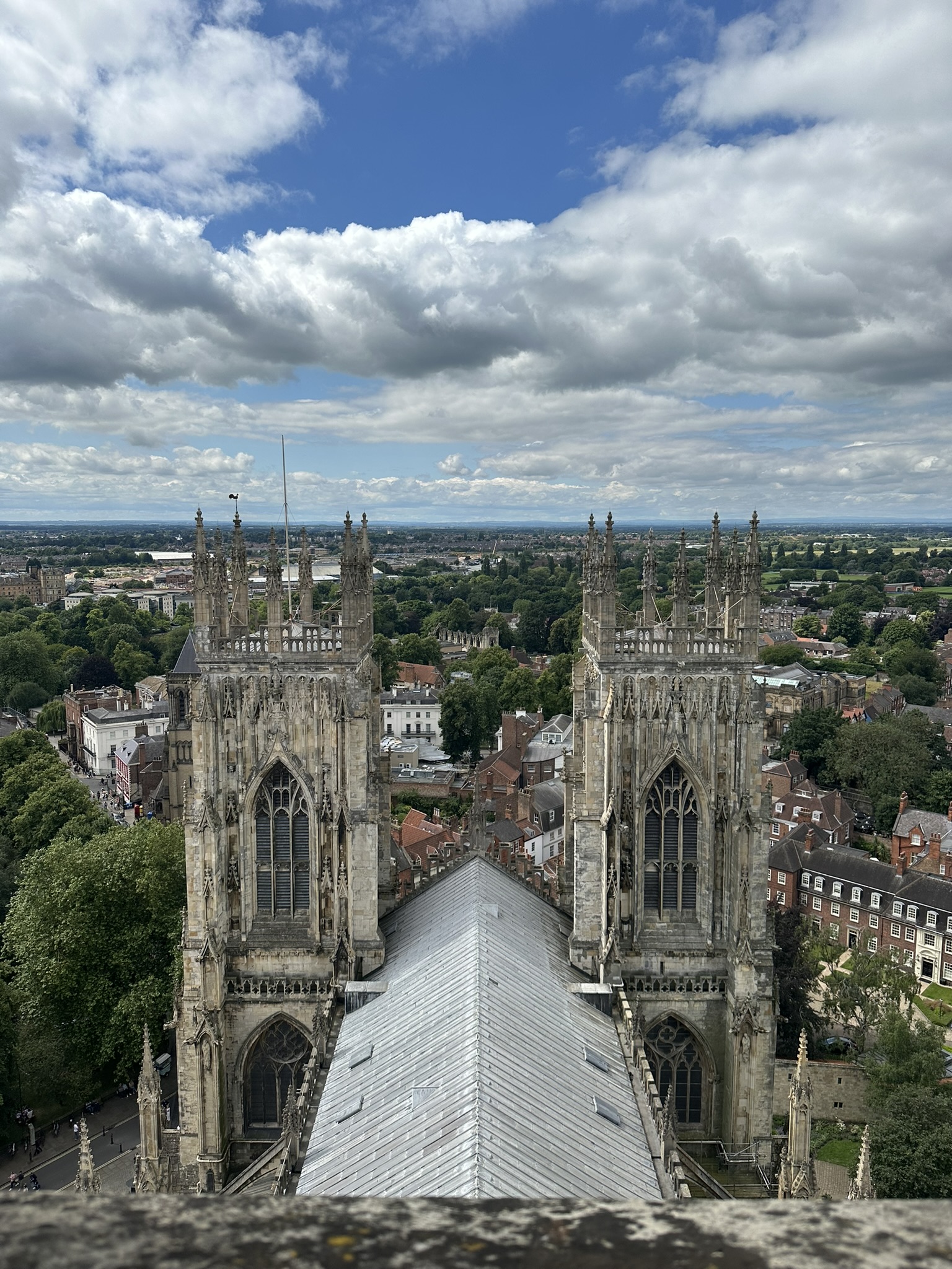 city view from the top of the York Minster